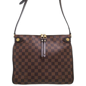 Louis Vuitton Damier Duomo Hobo Shoulder Bag Canvas Ebene Brown Leather
